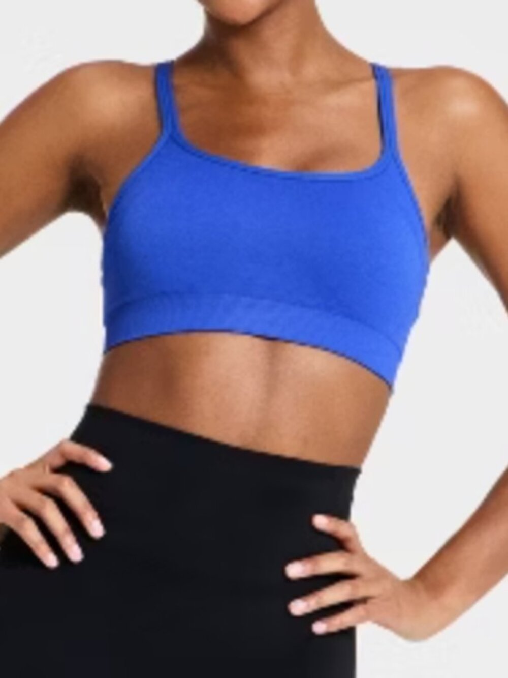 All in Motion - turquoise blue ribbed sports bra - SIZE M